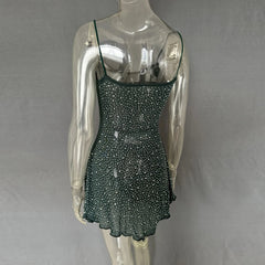 Rhinestone Decor Mini Cami Dress