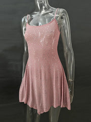 Rhinestone Decor Mini Cami Dress