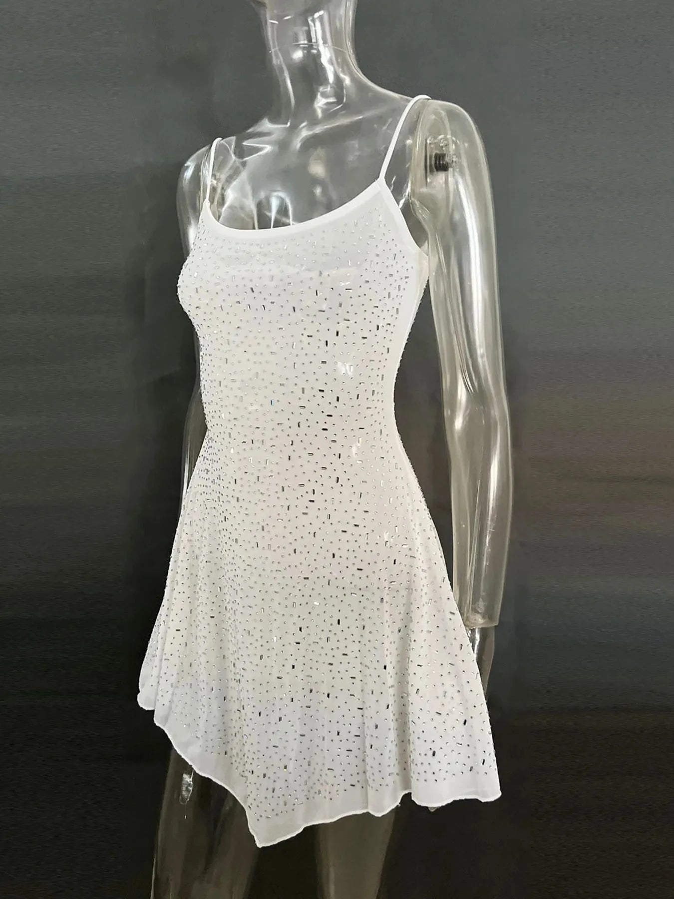 Rhinestone Decor Mini Cami Dress