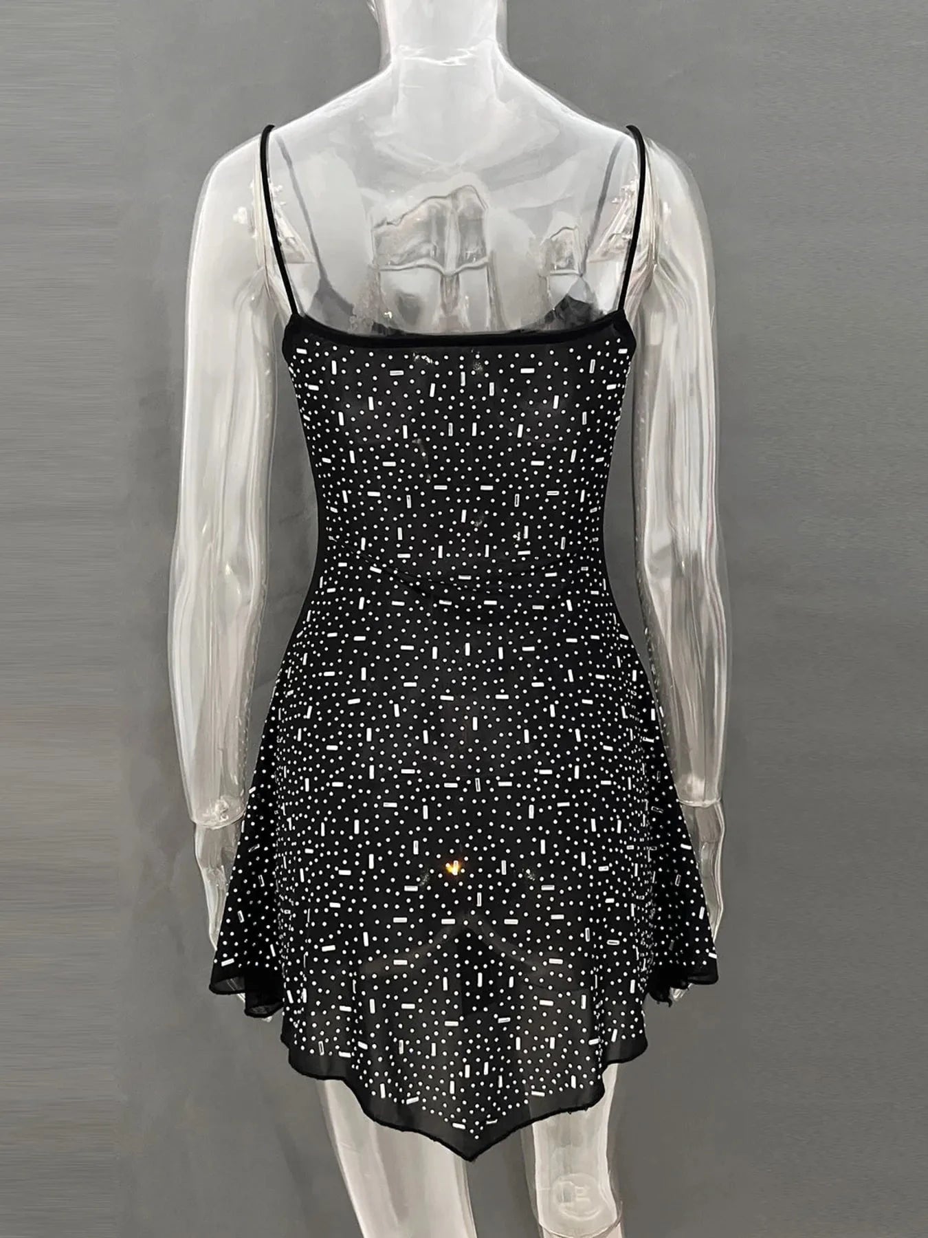 Rhinestone Decor Mini Cami Dress