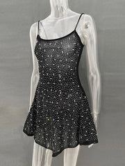 Rhinestone Decor Mini Cami Dress