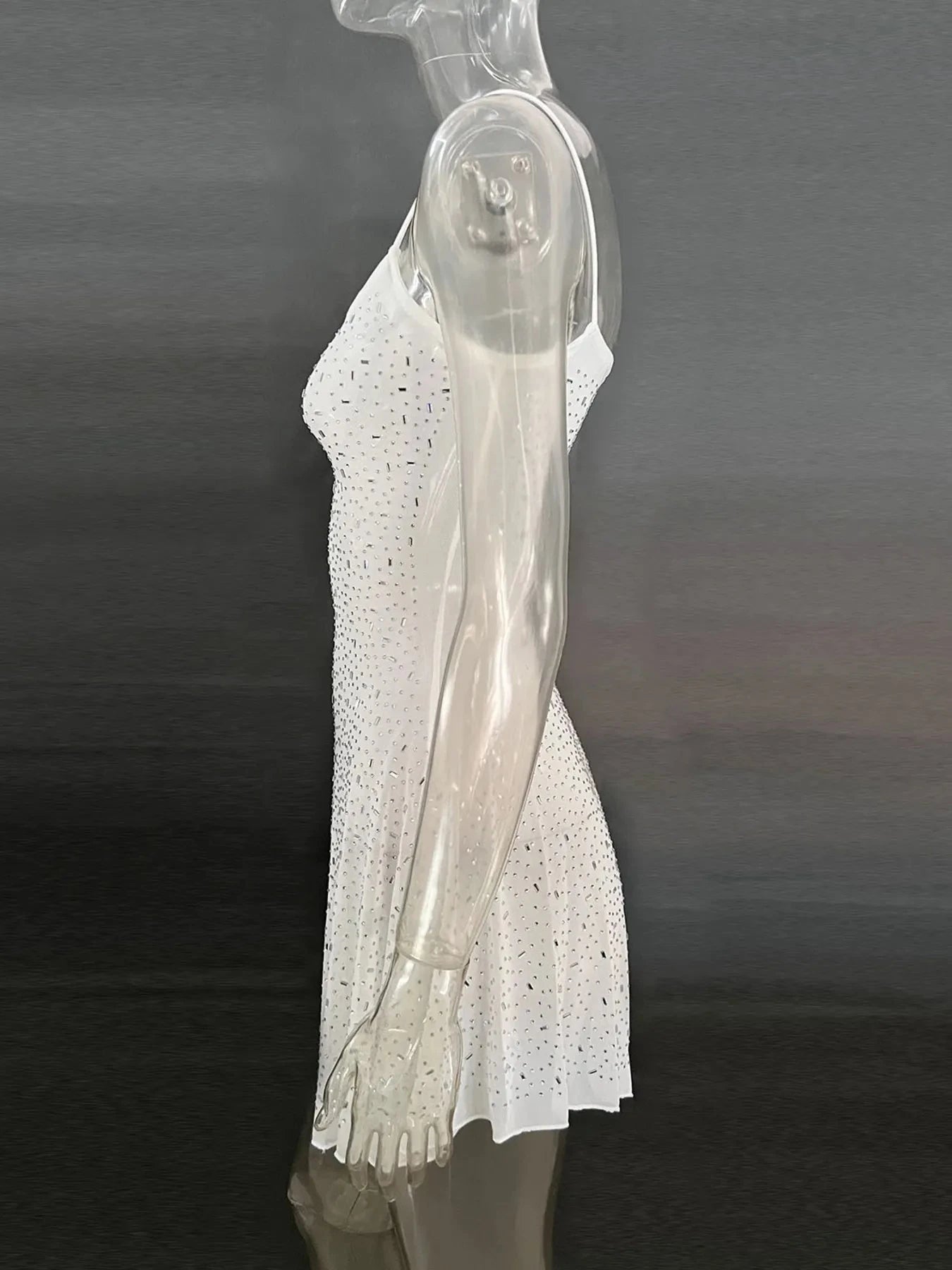 Rhinestone Decor Mini Cami Dress