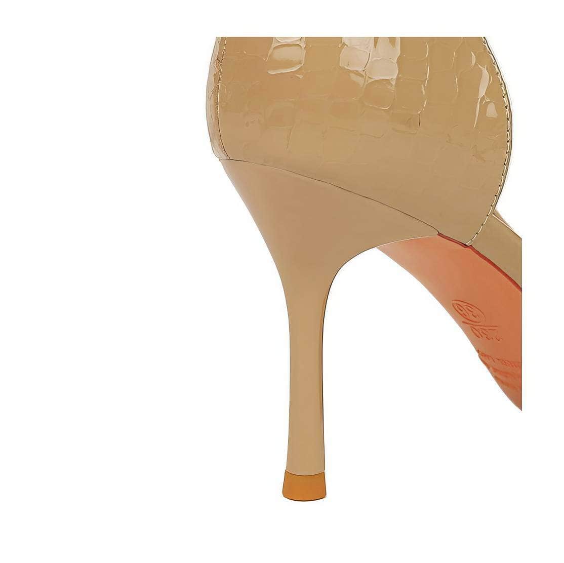 Rhinestone Decorated Croc Pump High Heels