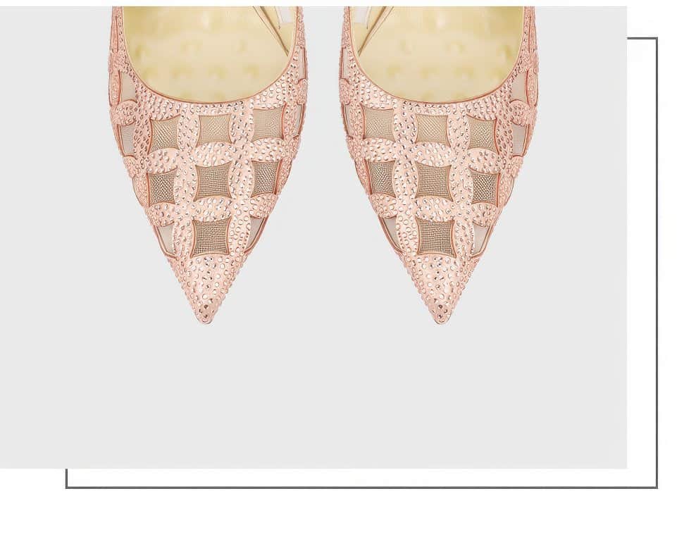 Rhinestone Hollow Slingback Heels Pumps