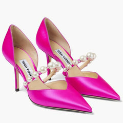Rhinestone Pearl Detailed Ankle Strap Sandals