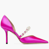 Rhinestone Pearl Detailed Ankle Strap Sandals EU 33 / DeepPink / 6.5CM