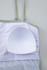 Ribbed Drawstring Sides Cutout One Piece Swimsuit