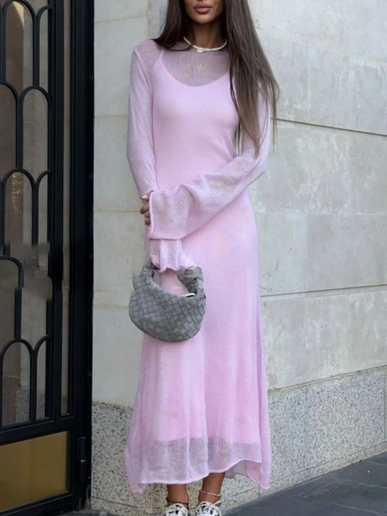 Ribbed Knit Cami Dress and Cover Up Sweater Set