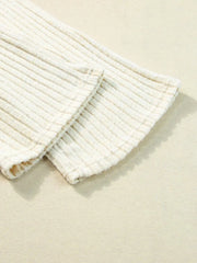 Ribbed Knit V-Neck Top and Pants Lounge Set