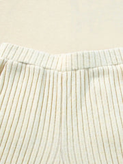 Ribbed Knit V-Neck Top and Pants Lounge Set