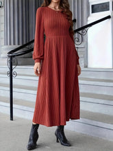 Ribbed Long Sleeve Sweater Dress Rust / S