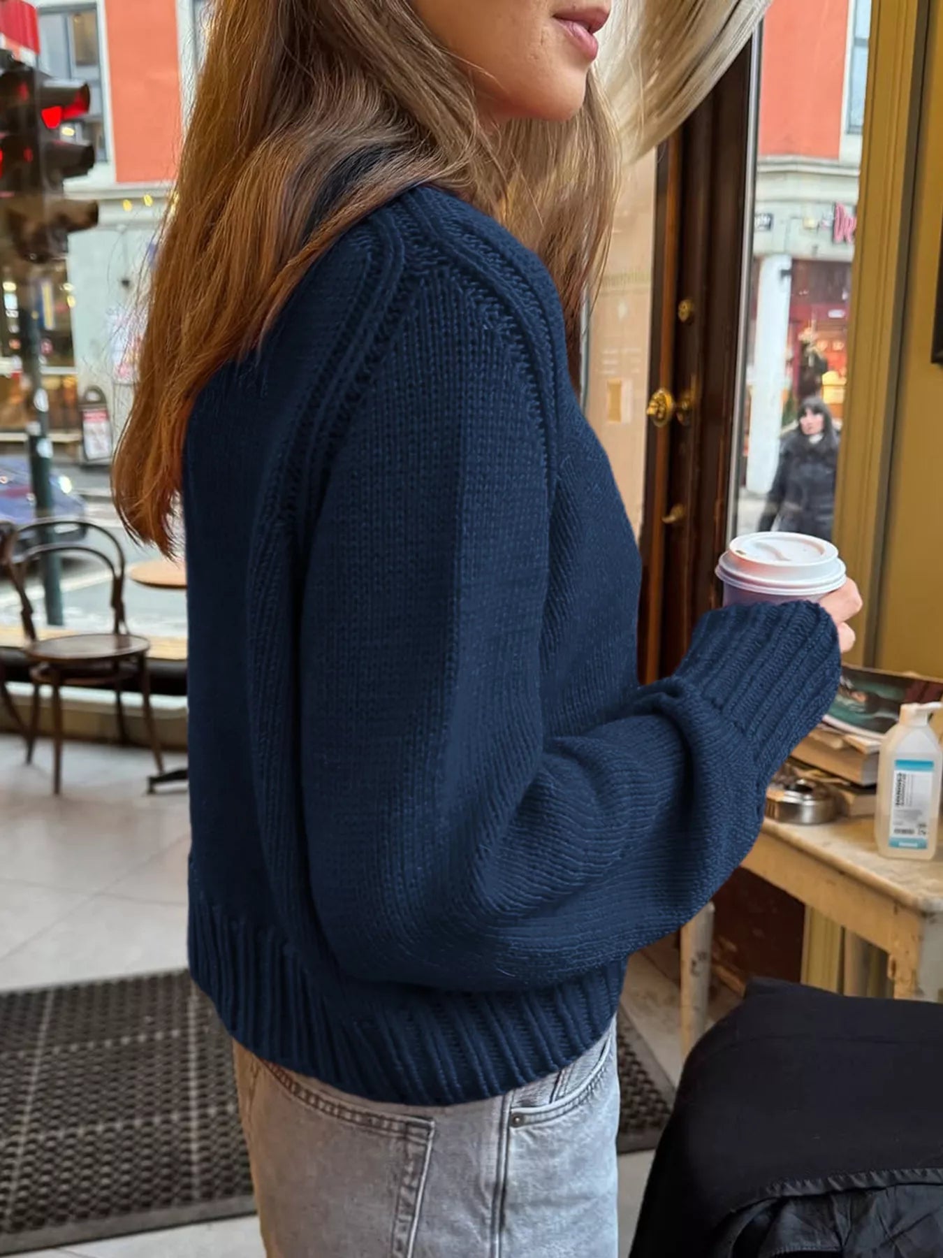 Ribbed Round Neck Sweater
