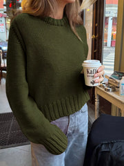 Ribbed Round Neck Sweater