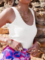 Ribbed Scoop Neck Tank Top