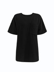 Ribbed V-Neck Oversized T-Shirt