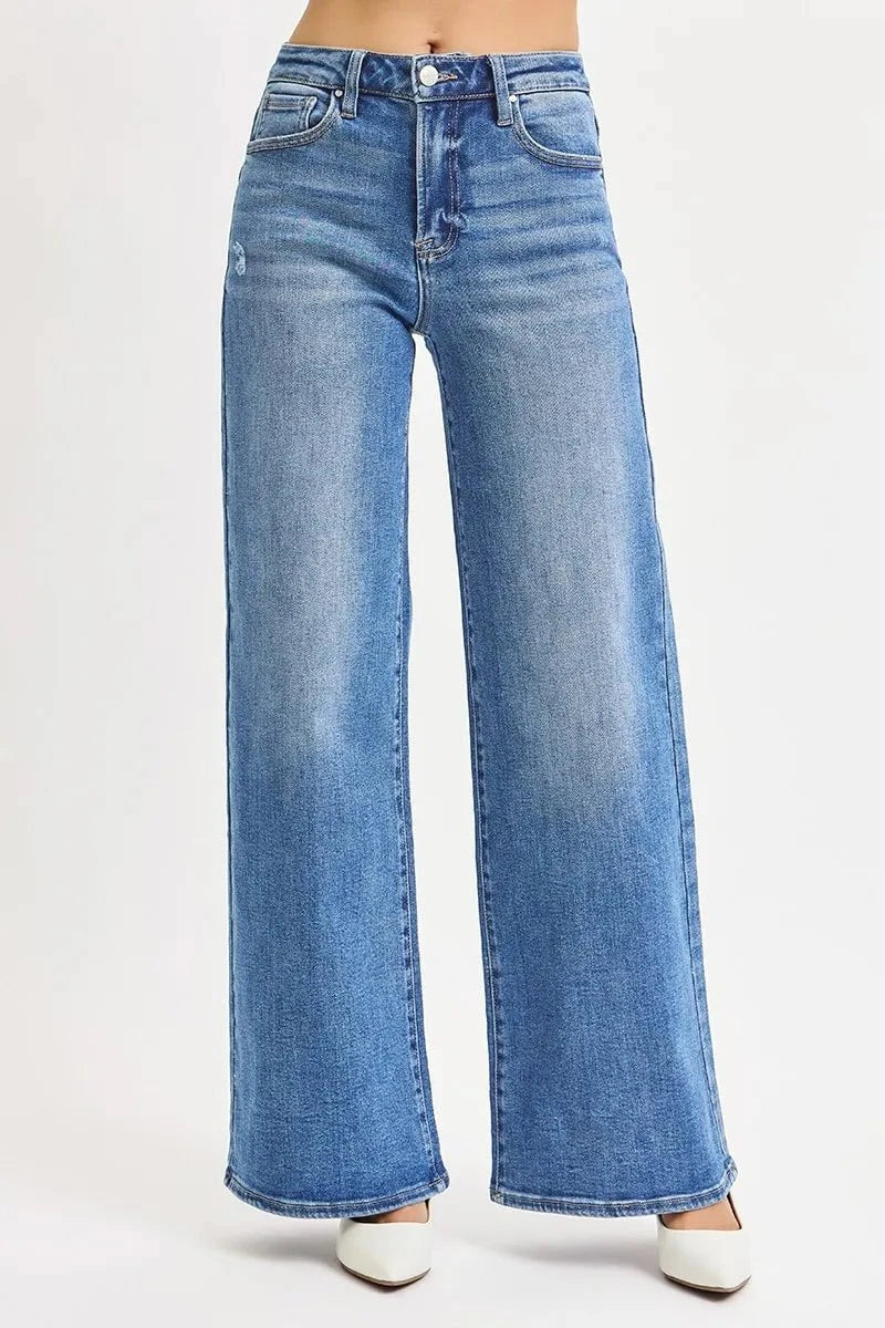 RISEN Full Size High Rise Wide Leg Jeans Plus Size