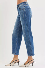 RISEN High Rise Crop Straight Jeans