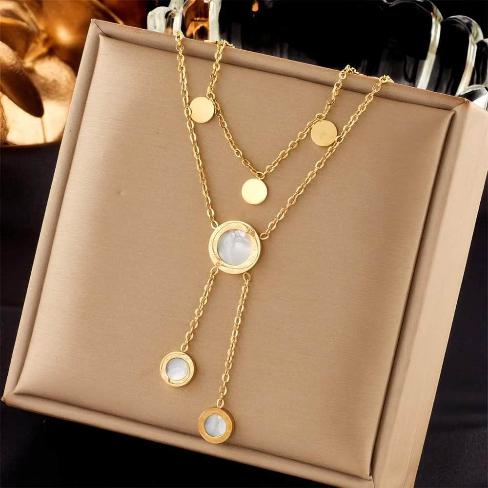Roman Numeral Dial Pendant Necklace N1954