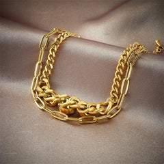 Roman Numeral Zircon Multilayer Chain Wrist Charm Bracelet B734