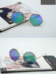 Round Cat Eye Sunglasses purple/orange / Resin