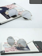 Round Cat Eye Sunglasses silver/silver / Resin