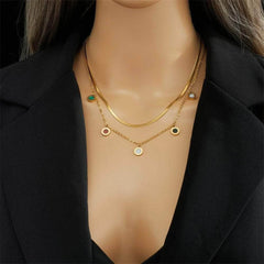 Round Colorful Roman Numeral Pendant Necklace N2074