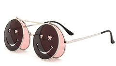 Round Flip Sunglasses Peach/Black / Resin