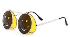 Round Flip Sunglasses Yellow/Silver / Resin