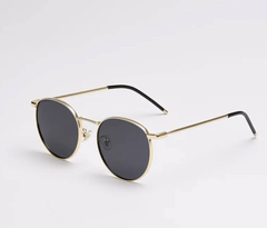 Round Metal Polarised Sunglasses gray/gold / Resin