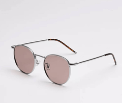 Round Metal Polarised Sunglasses tea/silver / Resin