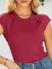Round Neck Cap Sleeve T-Shirt
