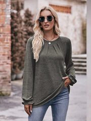 Round Neck Long Sleeve Casual T-Shirt