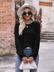 Round Neck Long Sleeve Casual T-Shirt