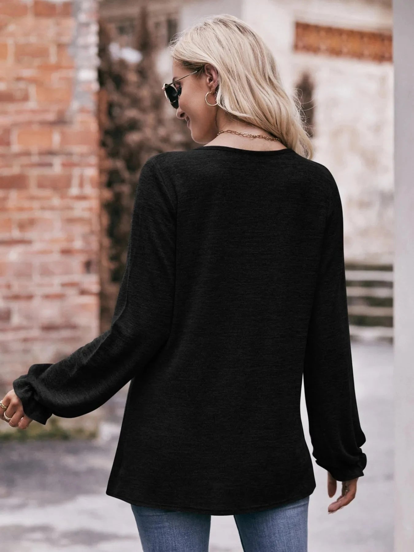 Round Neck Long Sleeve Casual T-Shirt
