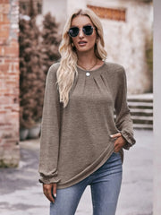 Round Neck Long Sleeve Casual T-Shirt