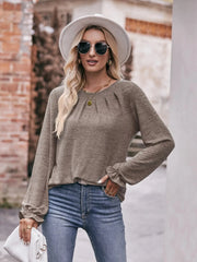 Round Neck Long Sleeve Casual T-Shirt