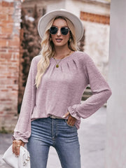 Round Neck Long Sleeve Casual T-Shirt