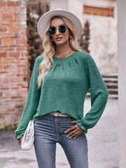 Round Neck Long Sleeve Casual T-Shirt