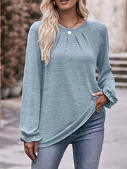 Round Neck Long Sleeve Casual T-Shirt