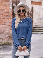 Round Neck Long Sleeve Casual T-Shirt