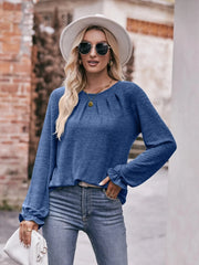 Round Neck Long Sleeve Casual T-Shirt