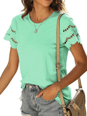 Round Neck Short Sleeve Casual T-Shirt