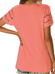 Round Neck Short Sleeve Casual T-Shirt