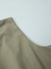 Round Neck Sleeveless Top and Skirt Set