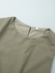 Round Neck Sleeveless Top and Skirt Set