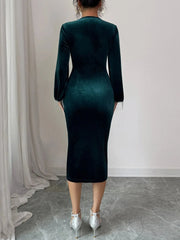 Round Neck Slit Sleeve Dress