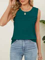 Round Neck Tank Deep Teal / S