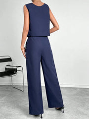 Round Neck Top and Pants Set