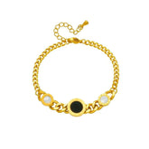 Round Roman Numerals Charm Bracelet B891