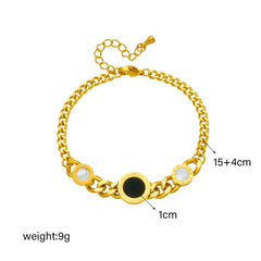 Round Roman Numerals Charm Bracelet B891